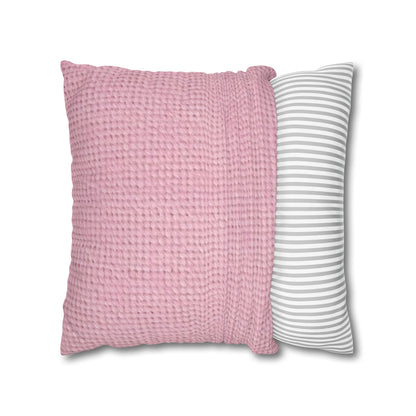 Blushing Garment Dye Pink: Denim-Inspired, Soft-Toned Fabric - Spun Polyester Square Pillow Case