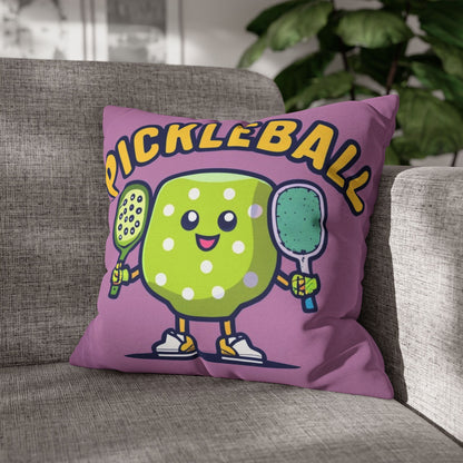 Pickleball Anime kawaii - Cartoon Graphic - Sport Character - Spun Polyester Square Pillow Case