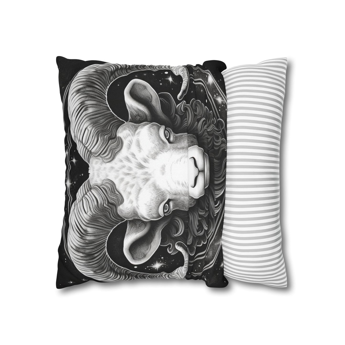 Aries Zodiac Sign Spun Polyester Square Pillow Case, Double Sided Print