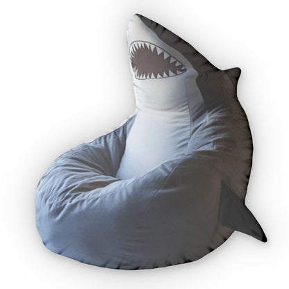 Shark Beanbag Chair, Stuffed Animal, Ocean Gift For Kids, Plush Shaped Pillow