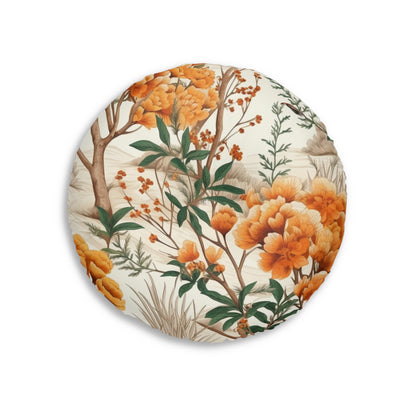 Four Seasons Beauty: Spring, Summer, Autumn & Winter Design Tufted Floor Pillow, Round