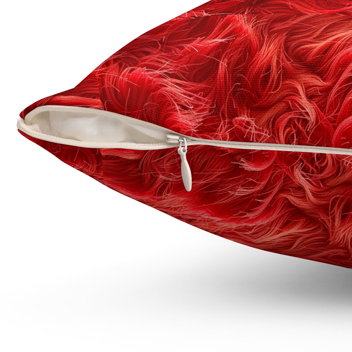 Fuzzy Infinity Pillow Red, Stylish Gift, Spun Polyester Square Pillow