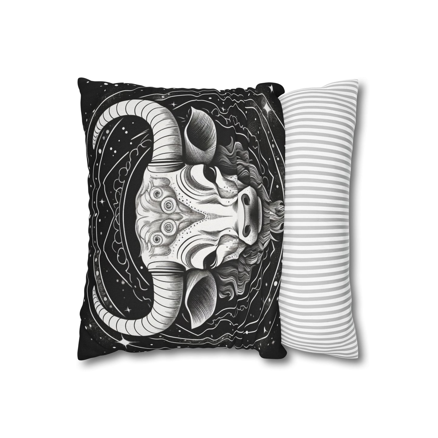 Taurus Sign Spun Polyester Square Pillow Case, Indoor, Double Sided