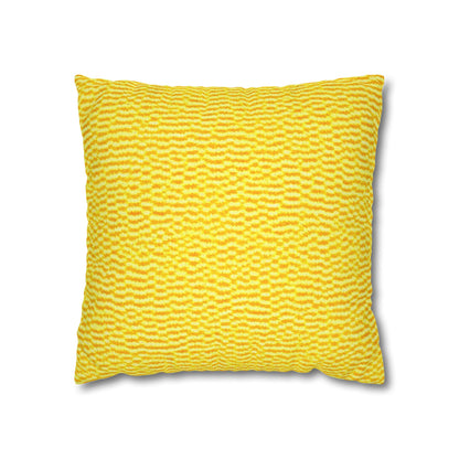 Sunshine Yellow Lemon: Denim-Inspired, Cheerful Fabric - Spun Polyester Square Pillow Case