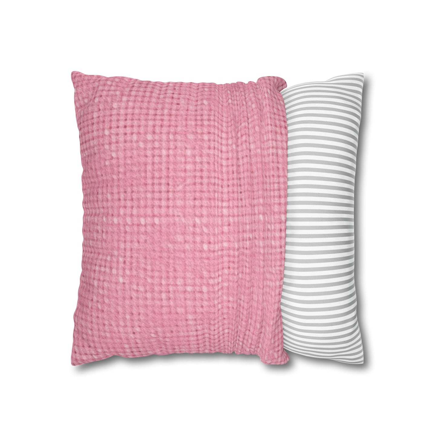 Pastel Rose Pink: Denim-Inspired, Refreshing Fabric Design - Spun Polyester Square Pillow Case