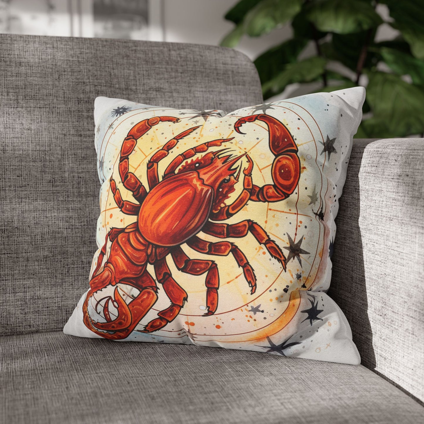 Prickly Scorpio Astrology - Sharp Zodiac Scorpion Celestial Horoscope - Spun Polyester Square Pillow Case