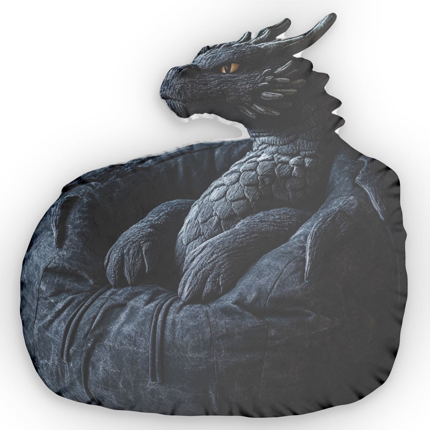 Dark Dragon, Beanbag Chair Stuffed Cushion, Plush Shaped Pillow