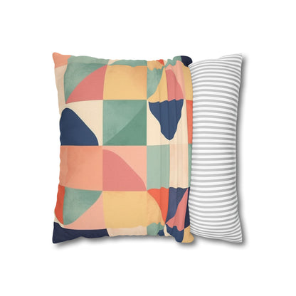 Minimalist Geometric Shapes - Pastel Decor Design Spun Polyester Square Pillow Case