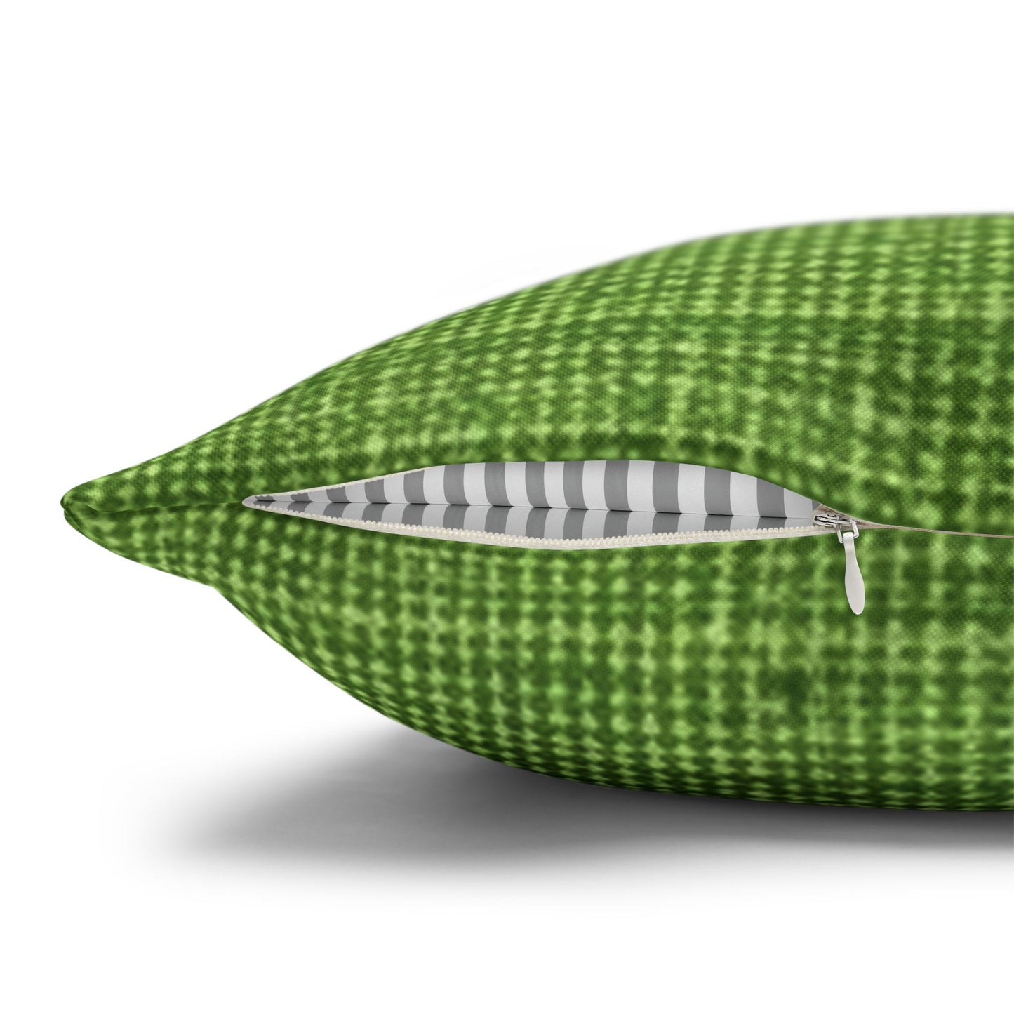 Olive Green Denim-Style: Seamless, Textured Fabric - Spun Polyester Square Pillow Case