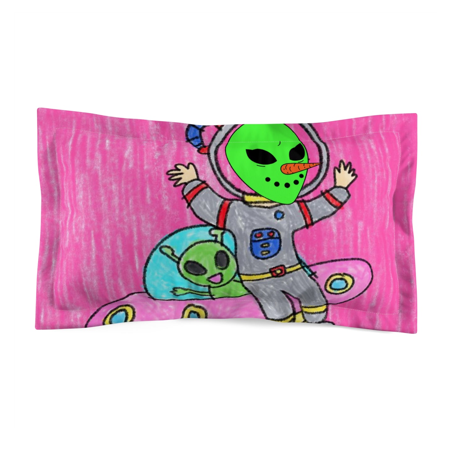 Veggie Visi Alien Vegetable Visitor UFO Microfiber Pillow Sham