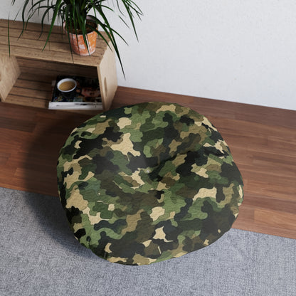 Classic Camo | Camouflage Wrap | Traditional Camo - Tufted Floor Pillow, Round