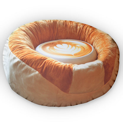 Coffee Mocha Cappuccino Beanbag Chair Cushion, Plush Stuffed Shaped Pillow