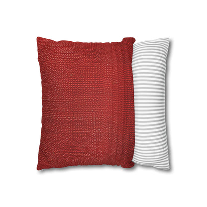 Juicy Red Berry Blast: Denim Fabric Inspired Design - Spun Polyester Square Pillow Case