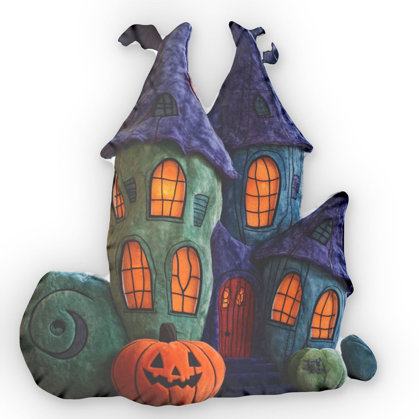 Pumpkin Haunted House Plush Shaped Pillow