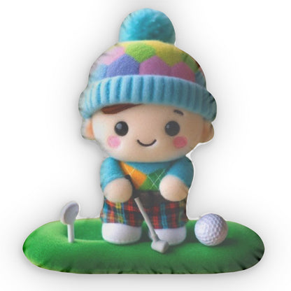 Golfer, Golf Gift, Plush Shaped Pillow