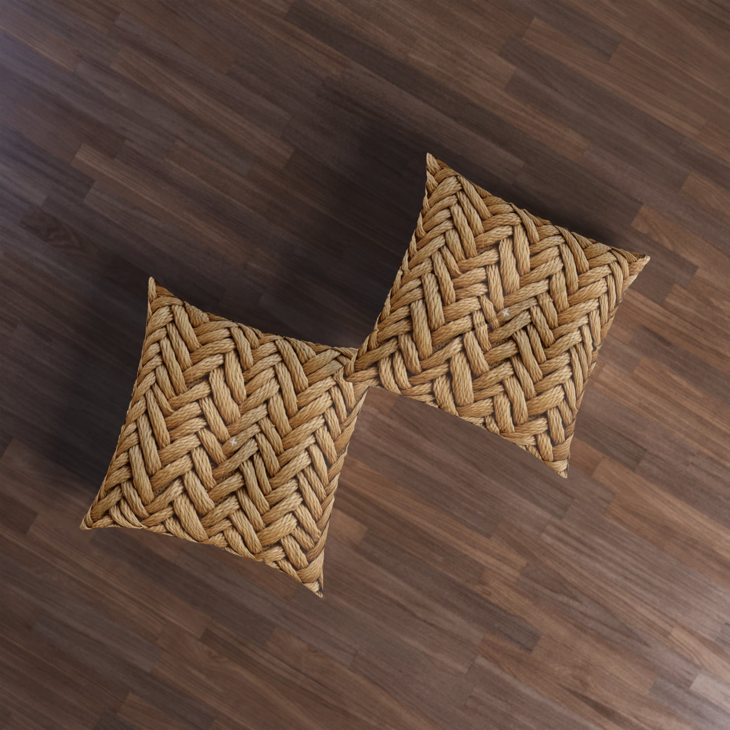 Jute Herringbone Chunky - Tufted Floor Pillow, Square