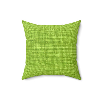 Lush Grass Neon Green: Denim-Inspired, Springtime Fabric Style - Spun Polyester Square Pillow