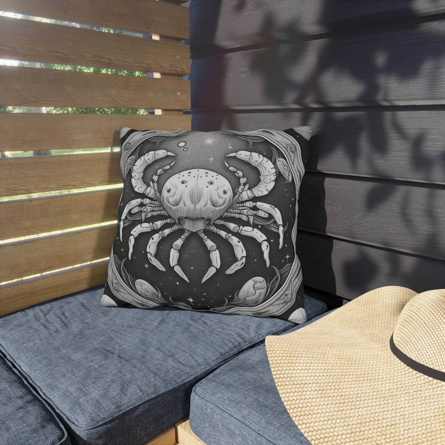 Cancer Zodiac UV-Resistant Outdoor Pillow, Water-Resistant, Spun Polyester