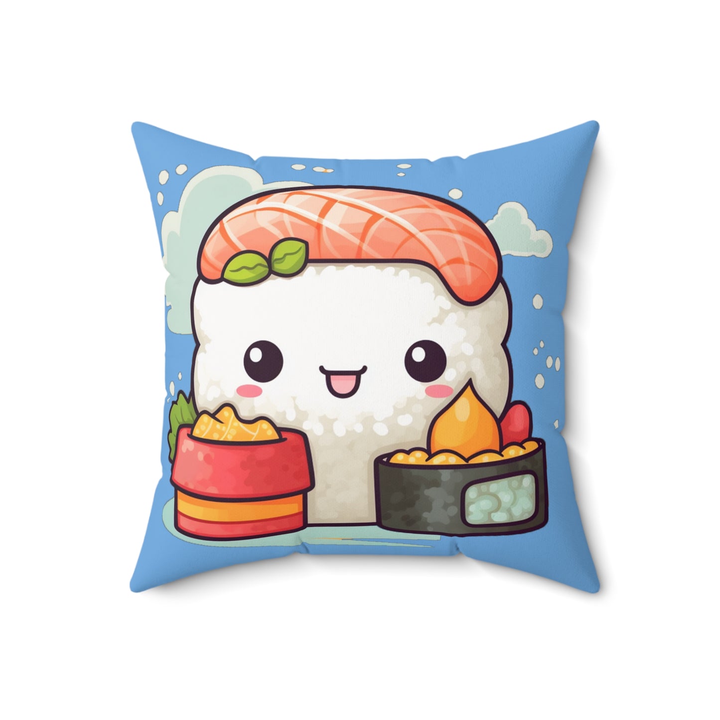 Anime Sushi - Japanese Cute kawaii - Otaku Gift - Spun Polyester Square Pillow