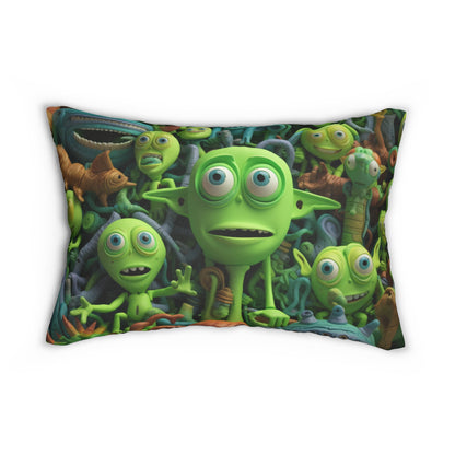 Toy Alien Story Space Character Galactic UFO Anime Cartoon - Spun Polyester Lumbar Pillow