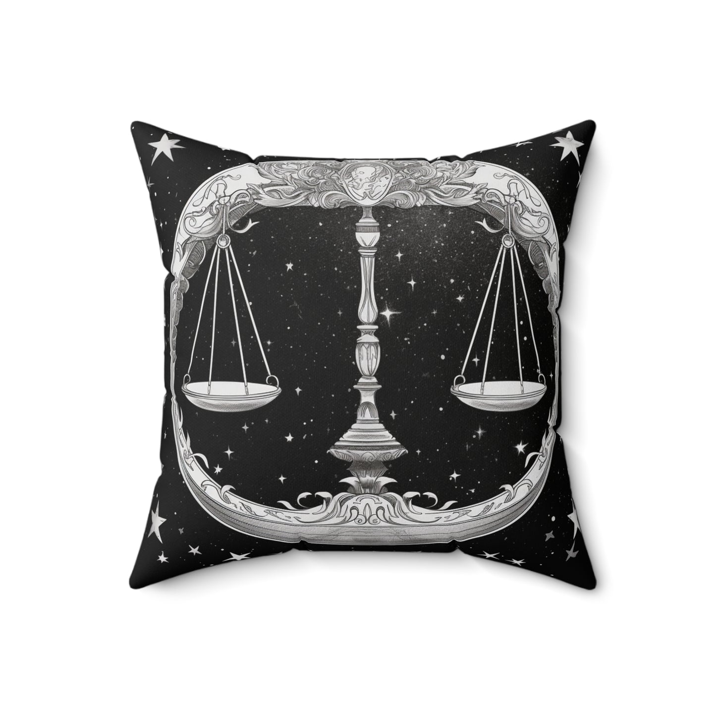 Libra Zodiac, Scales Symbol Design, Air Element, Spun Polyester Square Pillow