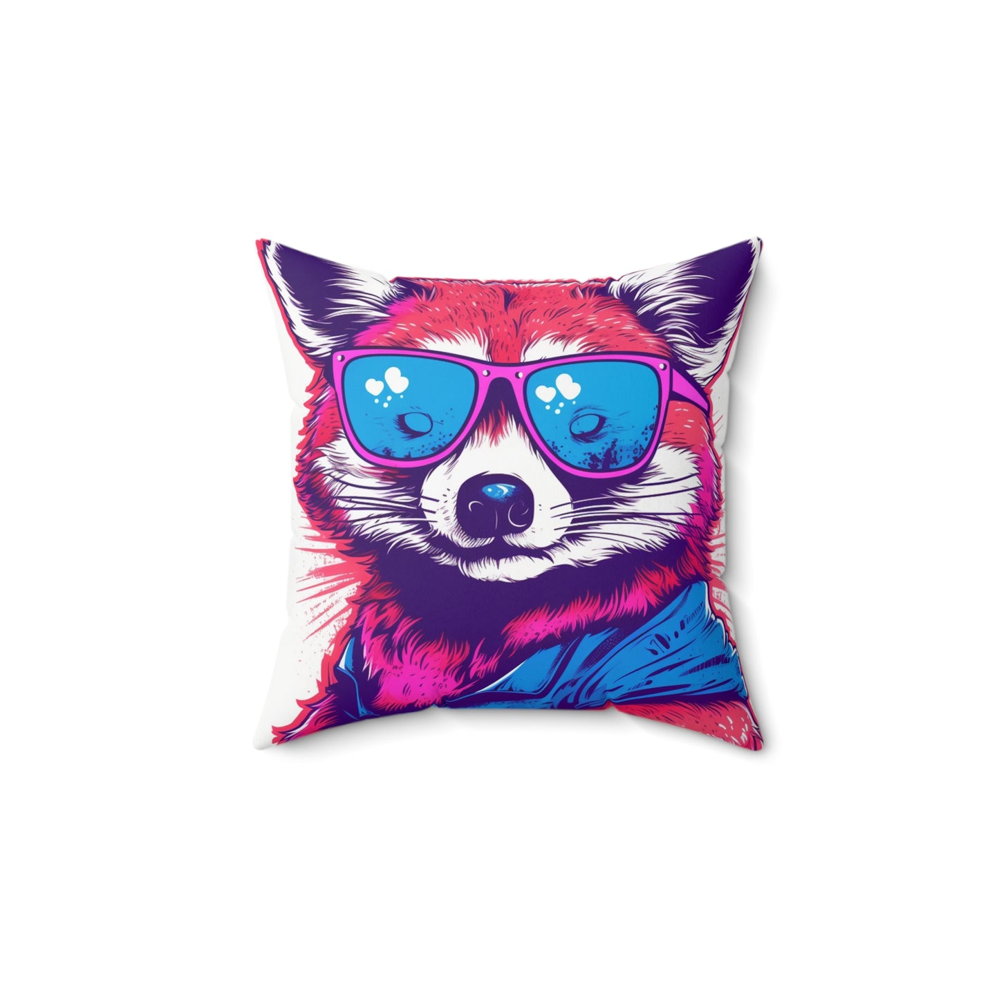 Red Panda Stylish Animal Culture Graphic Spun Polyester Square Pillow