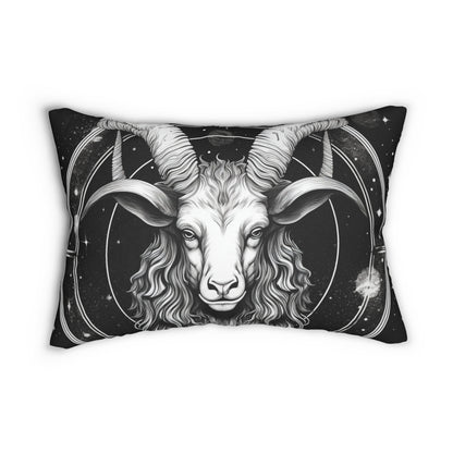 Capricorn Zodiac Design, Spun-Polyester Lumbar Pillow, Double-Sided Print