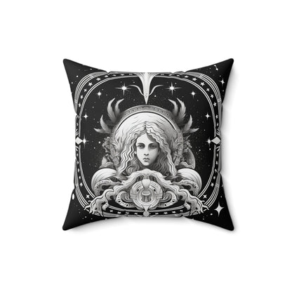 Virgo Zodiac, Maiden Symbol Design, Earth Element, Spun Polyester Square Pillow