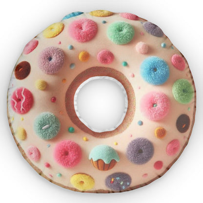 Boucle Donut Hole Plush Shaped Pillow