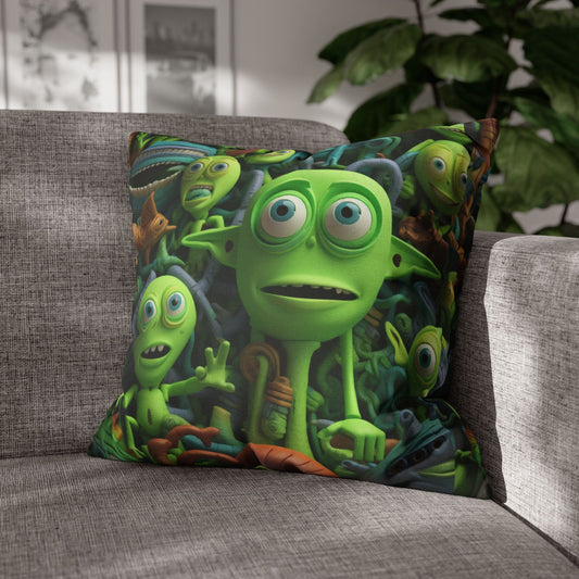 Toy Alien Story Space Character Galactic UFO Anime Cartoon - Spun Polyester Square Pillow Case