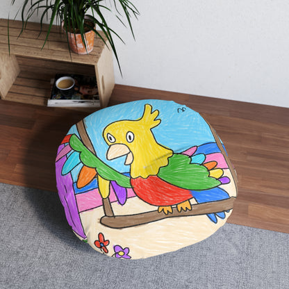 Animal Lover Parrot Perfect Gift for Parrot Owners Tufted Floor Pillow, Round