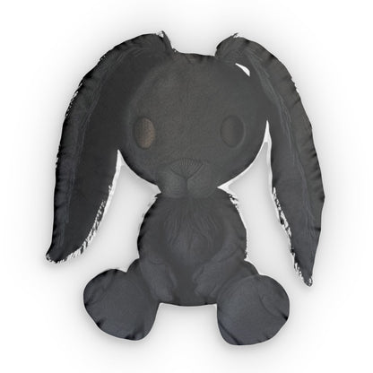 Bunny Dark Hole, Gothic Black Rabbit, Plush Gift, Shaped Pillow