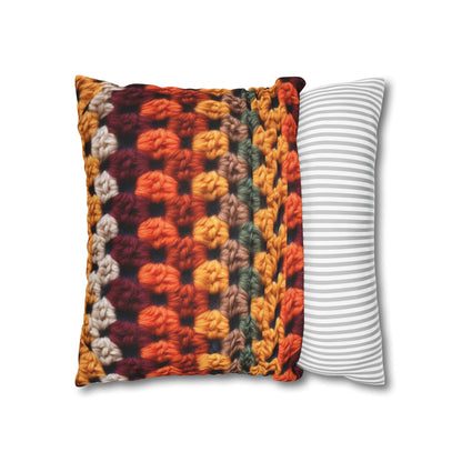 Crochet Thanksgiving Fall: Classic Fashion Colors for Seasonal Look - Spun Polyester Square Pillow Case