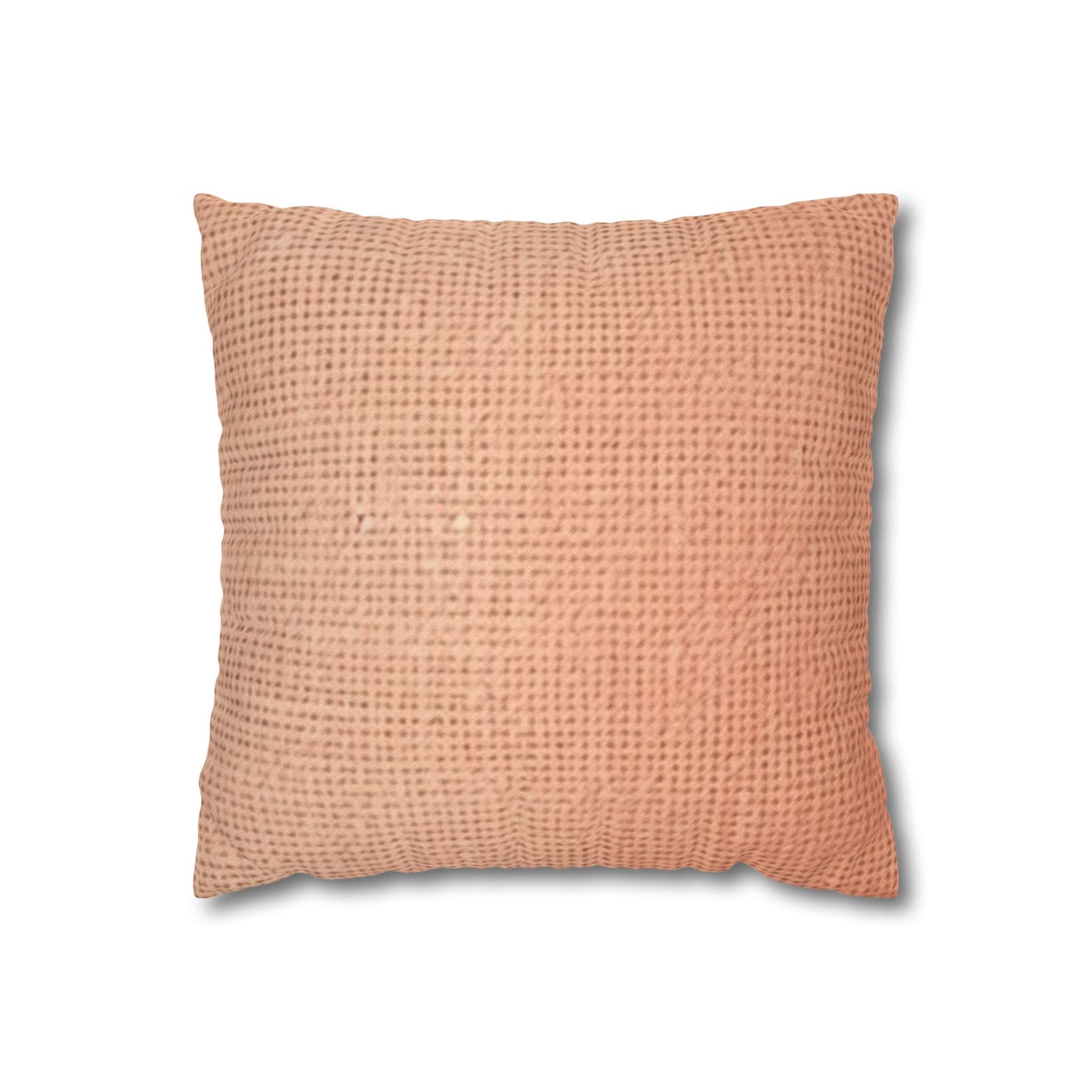 Soft Pink-Orange Peach: Denim-Inspired, Lush Fabric - Spun Polyester Square Pillow Case