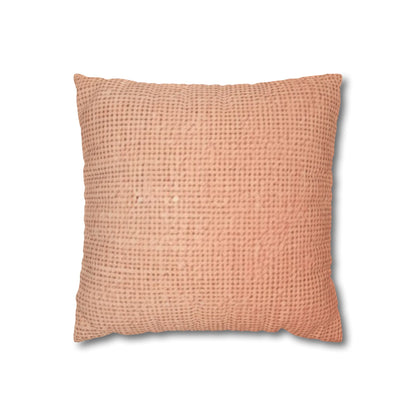 Soft Pink-Orange Peach: Denim-Inspired, Lush Fabric - Spun Polyester Square Pillow Case