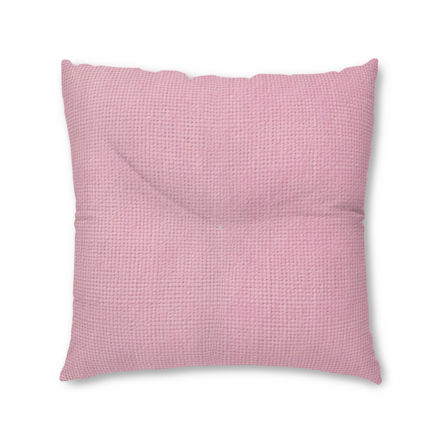 Blushing Garment Dye Pink: Denim-Inspired, Soft-Toned Fabric - Tufted Floor Pillow, Square