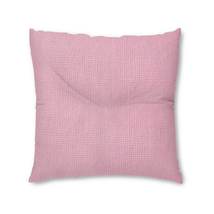 Blushing Garment Dye Pink: Denim-Inspired, Soft-Toned Fabric - Tufted Floor Pillow, Square