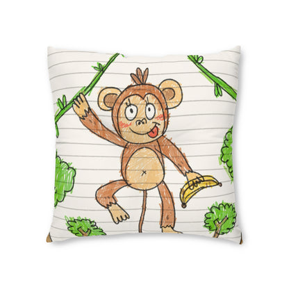 Graphic Monkey - Fun Zoo Clothing for Ape Lovers Tufted Floor Pillow, Square