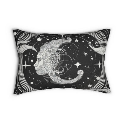 Aquarius Zodiac Design, Spun-Polyester Lumbar Pillow, Double-Sided Print