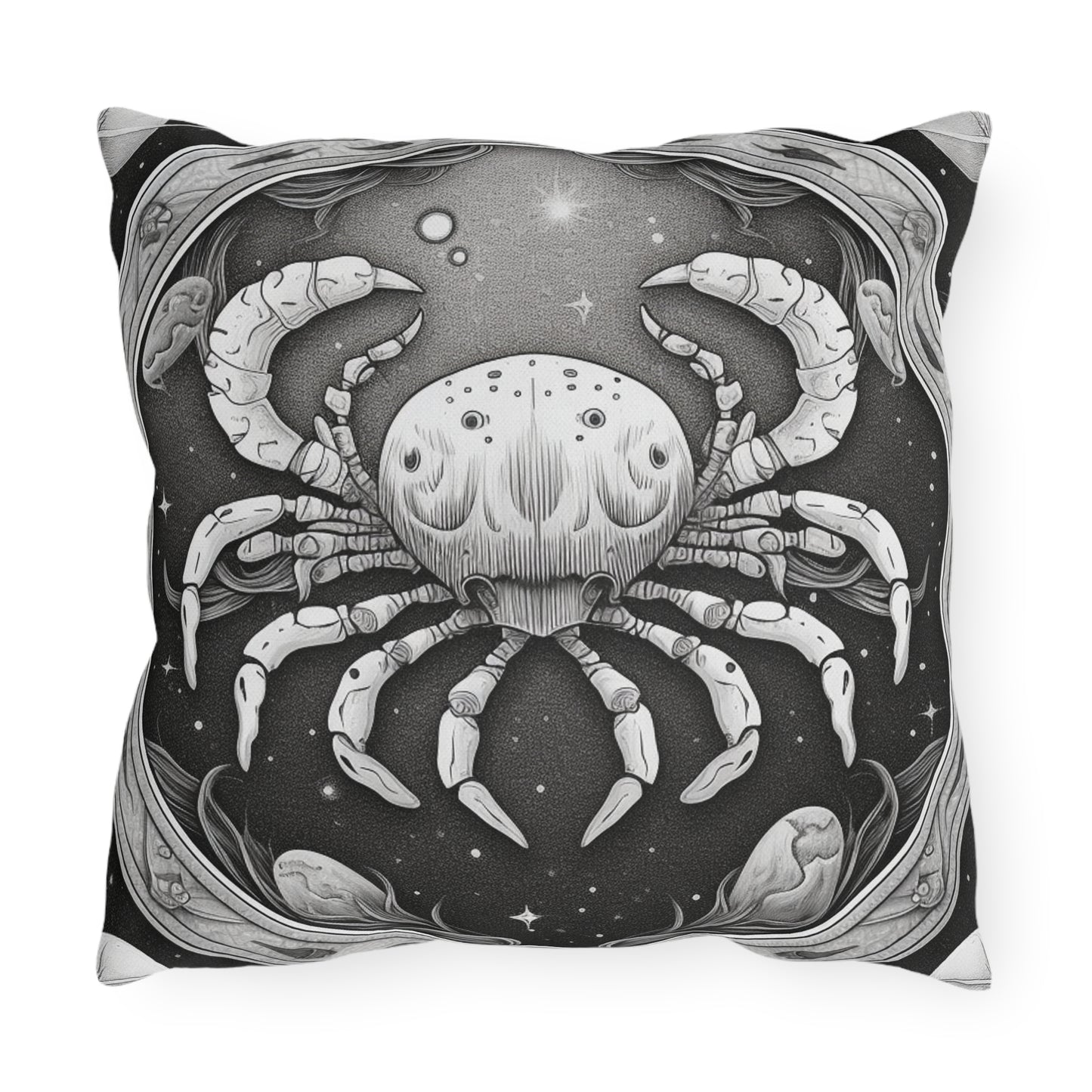 Cancer Zodiac UV-Resistant Outdoor Pillow, Water-Resistant, Spun Polyester