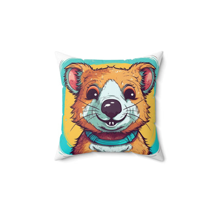 Quokka Cute Furry Fluffy Animal Graphic Spun Polyester Square Pillow