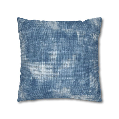 Faded Blue Washed-Out: Denim-Inspired, Style Fabric - Spun Polyester Square Pillow Case