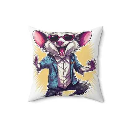 Joyous Opossum Cartoon Anime Design Spun Polyester Square Pillow