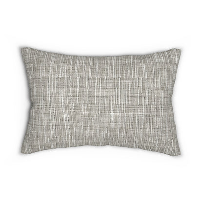 Silver Grey: Denim-Inspired, Contemporary Fabric Design - Spun Polyester Lumbar Pillow