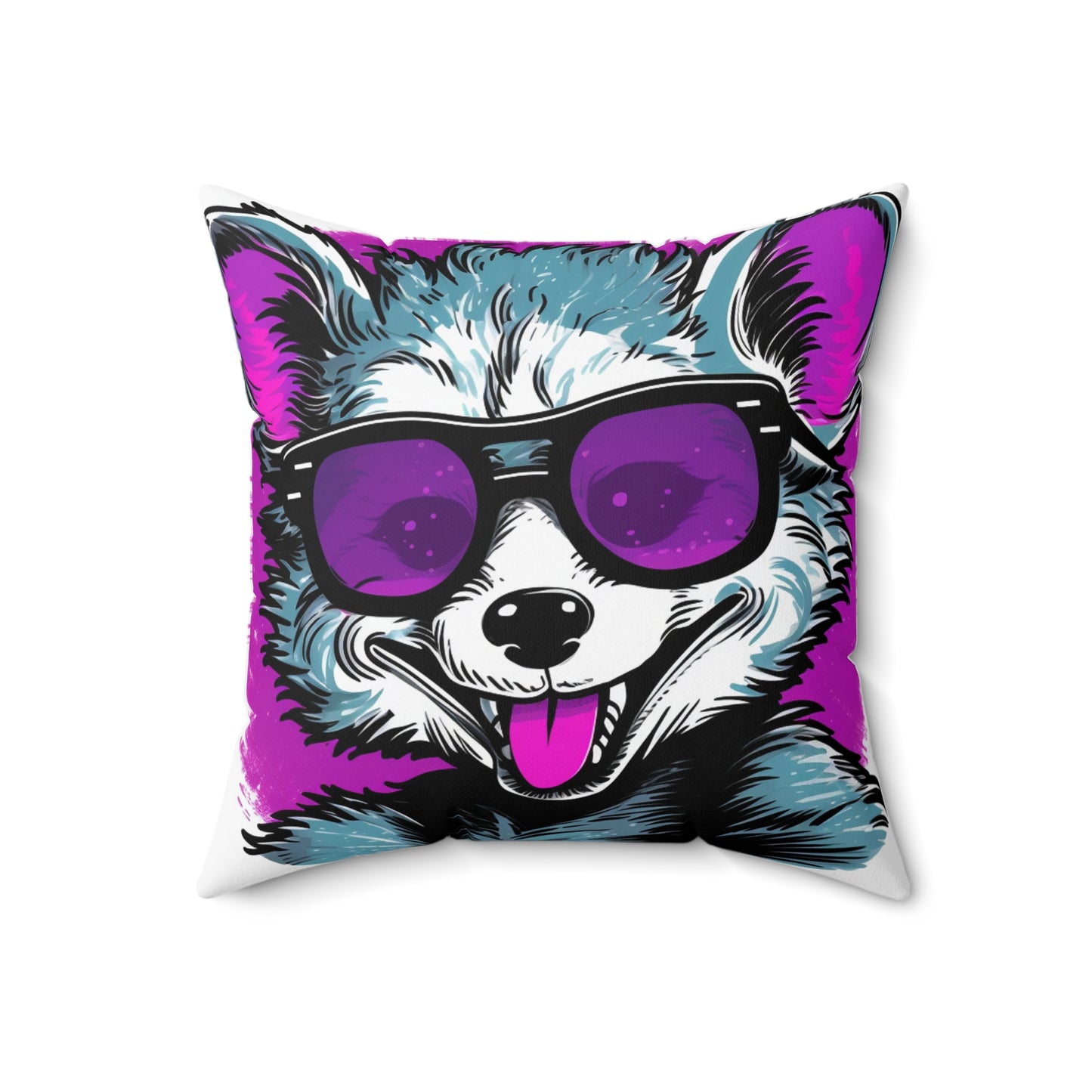 Cheerful Possum Animated Graphic Spun Polyester Square Pillow