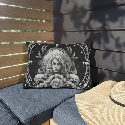 Virgo Zodiac UV-Resistant Outdoor Pillow, Water-Resistant, Spun Polyester