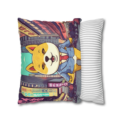 Shiba Inu Business Dog Pillow Case Crypto Fan Favorite, Polyester