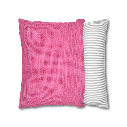 Doll-Like Pink Denim Designer Fabric Style - Spun Polyester Square Pillow Case