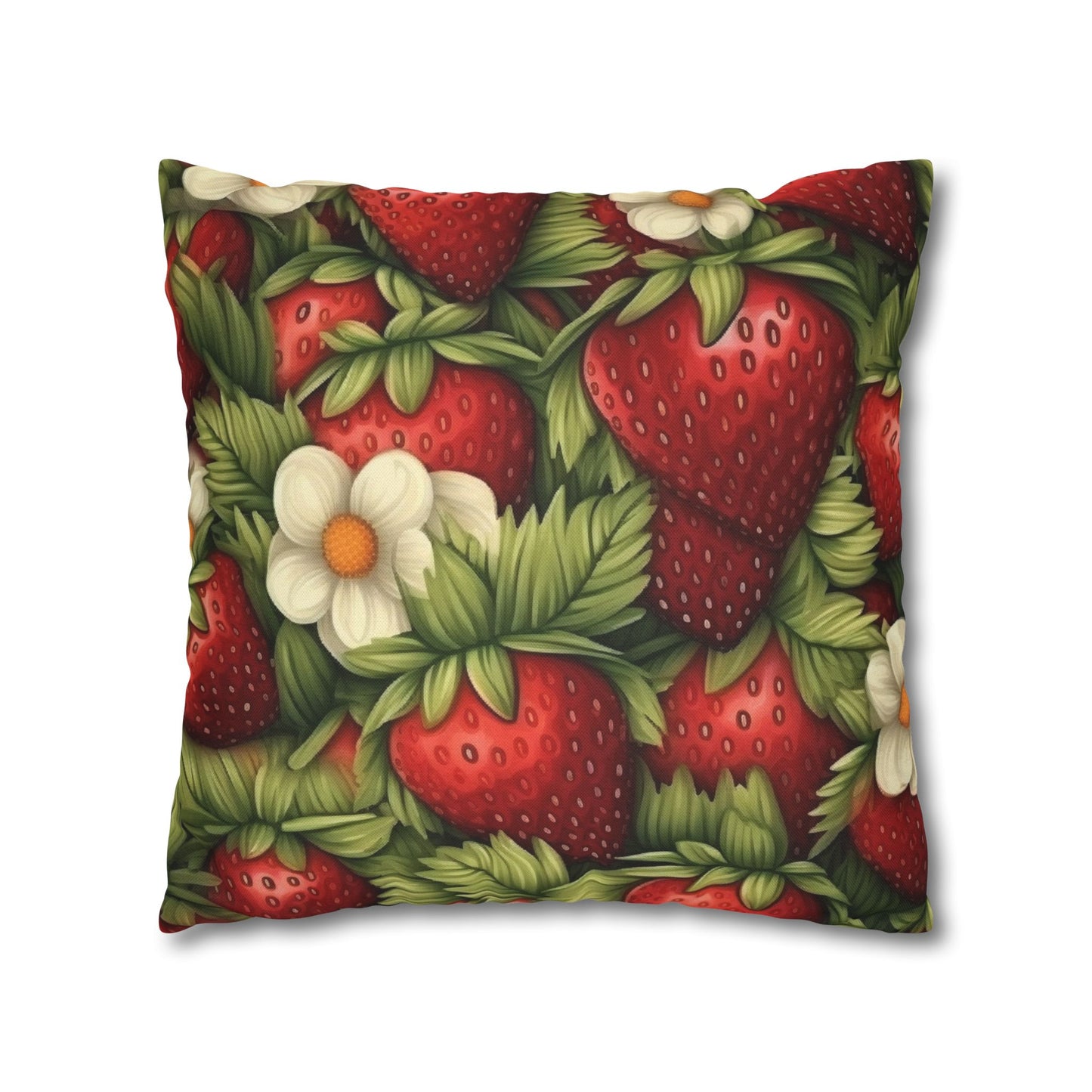 Strawberry Euphoria: The Ultimate Guide to Celebrating Life's Sweetest BerrySpun Polyester Square Pillow Case