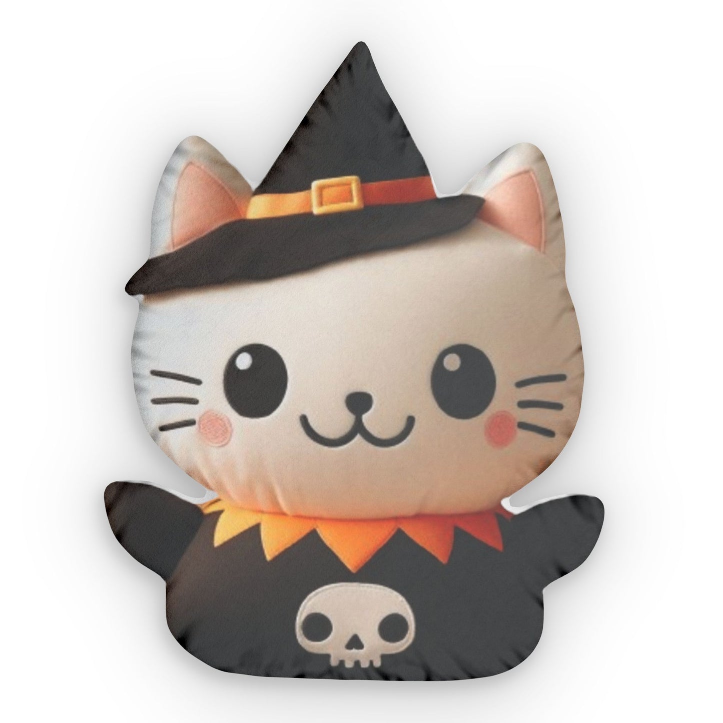 Halloween Witch Cat, Spooky Kitten Plush, Shaped Pillow